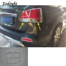 Lâmpada traseira para kia sorento l 2009, 2010, 2011, 2012, 4 peças, iluminação traseira, com moldura cromada em abs 2024 - compre barato