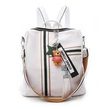 2022 New Retro Zipper Ladies Backpack Leather High Quality School Bag Shoulder Bag For Youth Girls Bags Tassel Mochila 2024 - buy cheap