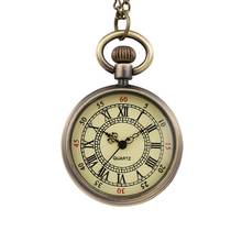 2019 Vintage Round Dial Quartz Small Pocket Watch Classical Roman Scale Pocket Watch man woman necklace clock Jewelry gift Q 2024 - buy cheap