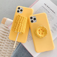 Cute 3D Funny Delicious Food Egg Tart Corn BBQ Zea mays Phone Case For iPhone 11 12 Pro X XS Max XR 7 8 Plus Soft Silicon Cover 2024 - buy cheap