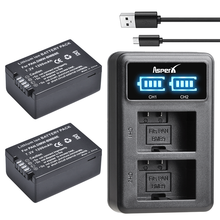 2 шт., батарея с двойным зарядным устройством и светодиодным индикатором для Panasonic Lumix DMC FZ40K FZ45K FZ47K FZ48K FZ60 FZ70 FZ100 FZ150, с зарядным устройством, с разъемом для зарядки в течение 2 часов 2024 - купить недорого