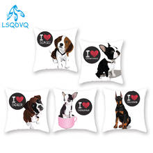 Polyester Throw Pillows Case Animals Dog Pets Sofa Cushion Cover for Home Car Living Room Decoration 45x45cm 2024 - buy cheap