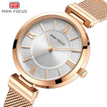 Mini relógio feminino de marca, relógio de pulso feminino quartz de marca à prova d'água em aço inoxidável 2024 - compre barato