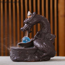 New pattern Backflow Incense Burner Creative Home Decor Dragon Incense Holder Censer With Crystal Ball + 10Pcs Incense Cones 2024 - buy cheap