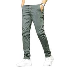 Брюки LUKER CMSS мужские хлопковые, однотонные повседневные длинные штаны с эластичным поясом, G3556, лето-осень 2024 - купить недорого