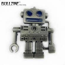 La Bullzine Robot Correa con hebilla esmalte azul con acabado Peltre FP-02582-1 adecuado para 4cm de ancho cinturón 2024 - compra barato