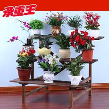 Carbonized anticorrosive wood flower stand balcony shelf multi-layer step flower shelf outdoor flower pot rack 2024 - buy cheap