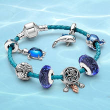 Pulseira feminina com golfinhos e conchas baopon, pulseiras e braceletes com contas, joias da moda para mulheres 2024 - compre barato