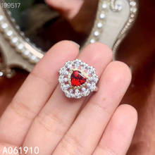 Kjjeaxcmy jóias finas 925 prata esterlina incrustada granada natural pedra preciosa senhoras anel suporte detecção moda 2024 - compre barato