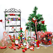 Decoraciones navideñas de vidrio, bastón de caramelo, muñeco de nieve, Papá Noel, enano, elfo, pájaro, búho, gallo, pingüino, flor, pulpo, adornos para árbol de Navidad 2024 - compra barato