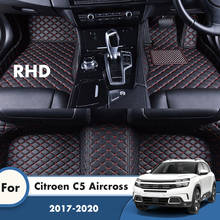 Rhd-tapetes para citroen c5, aircross, 2020, 2019, 2018, 2017, acessórios automotivos de couro artificial, à prova d'água 2024 - compre barato