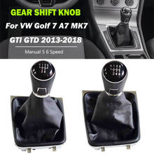For VW Golf 7 A7 MK7 GTI GTD 2013 2014 2015 2016 2017 2018 Car 5 /6 Speed Car Gear Stick Level Shift Knob With Leather Boot 2024 - buy cheap