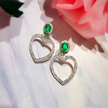 Natural Emerald clasp earring real emerald earring 925 sterling fine jewelry for women mom birthday gift 2024 - buy cheap
