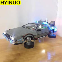 1/18 versão boutique de volta para o futuro segunda geração simulação diecast liga modelo de carro com luz brinquedo veículo coleção 2024 - compre barato