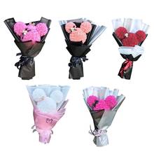 Rose Mickey Bouquet Artificial PE Handmade Eternal Rose Flower Bear Dolls Wedding Party Decoration Valentine's Day Gift 2024 - buy cheap