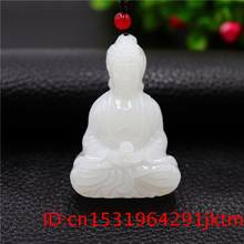 White Jade Buddhism Pendant Necklace Men Chinese Carved Natural Women Fashion Gifts Charm for Amulet Jewelry 2024 - buy cheap