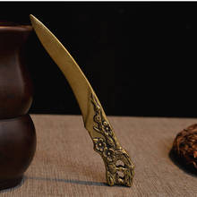Cuchillo de té de flor de ciruelo de doble cara, accesorios para la suspensión del té, especial, cobre puro refinado 2024 - compra barato