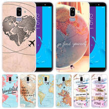 luxury Silicone Case Traveler world map for Samsung Galaxy J8 J7 J6 J4 J2 2018 Core J3 2016 J5 2017 EU J4 Plus J7 Prime Cover 2024 - buy cheap