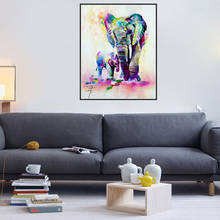 Abstract elephant mother and son Art Oil Painting poster picture on the Wall Canvas Printed Painting Decor living room 2024 - buy cheap