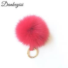 DANKEYISI Cute Fur Pompoms Keychain Women Bag Pendant Jewelry Fur Ball Key Pompom Fur Key Ring Women Car Bag Decoration 2024 - buy cheap