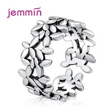 Boêmio vintage feminino 925 prata esterlina folha anéis moda nova declaração jóias anel de dedo ajustável presente 2024 - compre barato