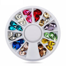 36pcs/Box 3D Nail Art Diamond Rhinestones Acrylic Water Drop Wheel for Nail Tips Decorations DIY Nail Accessories 12 Colors 2024 - buy cheap