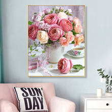 DIY 5D Sale Round/Square Diamond Embroidery, Mosaic, Rose Arrangement Flower Vase, Full, Painting Cross Stitch 2024 - buy cheap