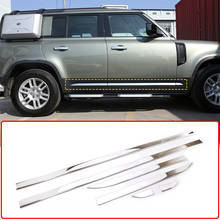 For Land Rover Defender 110 Car Door Side Skirt Strips Trim Sticker Stainless Cteel Silver Sequins Auto Body Decoration Accessoy 2024 - buy cheap