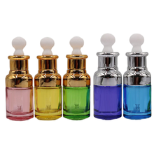 30ml Empty Glass Essential Oil Dropper Vials Gold Silver Lid White Top Elegant Colorful Cosmetic Packaging Refillable Bottle 2024 - buy cheap