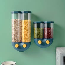 2 Grids Kitchen Storage Box Wall-Mounted Cereal Dispenser Dry Rice Bean Sealing Can Food Container Boxex Grain Storage Bottle 2024 - buy cheap