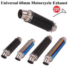 Universal 60mm Motorcycle GP Exhaust Pipe Escape Modified Carbon Fiber Muffler For ATV CBR1000RR S1000RR R6 MT-15 GSXR600 cbr500 2024 - buy cheap