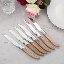 4/6/8/10pcs Laguiole Steak Knives Set Olive Wood Handle Dinner Knife Hammer Blade Steak Knife 8.25inch Kitchen Cutlery Christmas 2024 - buy cheap