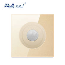 Painel de vidro cristal dourado 220v 100w, lâmpada de canto para parede com sensor de movimento parede corredor