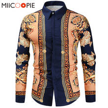 Baroque Royal Shirt Mens Long Sleeve Party Club Dress Shirts 2021 Vintage Luxury Floral Print Mens Slim Camisa Social Streetwear 2024 - buy cheap