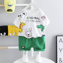 Roupas infantis de algodão para bebês, meninos e meninas, desenho de animais, vestido de verão para crianças, manga curta 2024 - compre barato