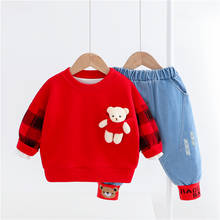 2021 Spring Baby Girls Boys Clothing Sets Children Cartoon Cute Bear T Shirt Jeans Toddler Infant Children Kids Casual Clothes 2024 - buy cheap