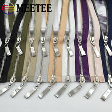 1pc Meetee 80/100/120cm Auto Lock Metal Zipper Gold Double-slider Zippers for Jackets Coat DIY Bag Clothing Sewing Accessories 2024 - buy cheap