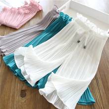 2021 Summer Kids Girls Chiffon Pants Wide Leg Lace Waist Children's Pants Toddler Girl Causal Pants 2024 - buy cheap