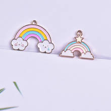 10pcs/pack Rainbow  Clouds Enamel Charms Earring Pendant  DIY Craft  for Bracelet  Jewelry Finding Handmade Metal Golden 2024 - buy cheap