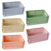 Collapsible Crate Plastic Folding Storage Box Basket Utility Cosmetic Container Desktop Holder Home Use 2024 - buy cheap