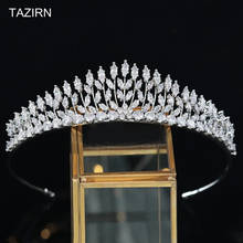New Trendy Cubic Zirconia Tiaras Crowns CZ Small Bridal Wedding Headpiece Sweet Headdress Women Party Birthday Hair Accessories 2024 - buy cheap