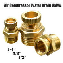 Brass Drain Valve Air Compressor Drain Valve 1/2" 3/8" 1/4"  Metal Air Compressor Tank Replacement Part Noise Reduction 2024 - buy cheap