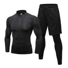 2 pçs/set conjunto de corrida dos homens novos esportes terno collants jogging basquete roupas esportivas ginásio treino musculação 2024 - compre barato