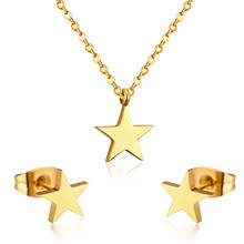 LUXUKISSKIDS Hot Sale Stainless Steel Jewelry Sets Star Shape Necklace Earrings Sets For Women Jewelry Accessories Girls Gift 2024 - buy cheap