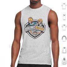 Animeniacs 2 tank tops colete 100% algodão anime trigun cowboy bebop fullmetal alquimista animaniacs 2024 - compre barato