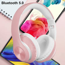 P68 Bluetooth гарнитура Макарон цвет 5,0 складной Беспроводной гарнитура HF стерео микрофон Поддержка карт TF объемом MP3 музыкальные наушники 2024 - купить недорого