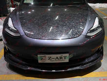 Z-ART frontal de fibra de carbono para Tesla modelo 3, alerón delantero de fibra de carbono, 3 V 2024 - compra barato