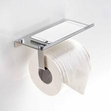 Suporte de parede para papel higiênico e banheiro, em aço inoxidável, caixa de papel higiênico com prateleira de armazenamento 2024 - compre barato