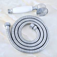 1.5m Polished Chrome Brass Flexible Bathroom Hand Held Shower Hose and Telephone Style Hand Held Shower Head mhh027 2024 - buy cheap