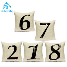 Numerais árabes números decorativo lance fronha capa de almofada de poliéster capa para sofá decoração para casa 2024 - compre barato